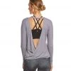 CLOTHING Onzie Drapey V-back Long Sleeve Coverup Stone Gray 1 CLOTHING Onzie Drapey V-back Long Sleeve Coverup Stone Gray