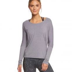 CLOTHING Onzie Drapey V-back Long Sleeve Coverup Stone Gray 9 CLOTHING Onzie Drapey V-back Long Sleeve Coverup Stone Gray