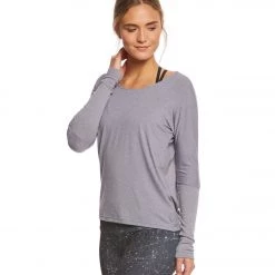 CLOTHING Onzie Drapey V-back Long Sleeve Coverup Stone Gray 10 CLOTHING Onzie Drapey V-back Long Sleeve Coverup Stone Gray