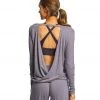 Onzie Drapey V-back Long Sleeve Coverup Graphite CLOTHING