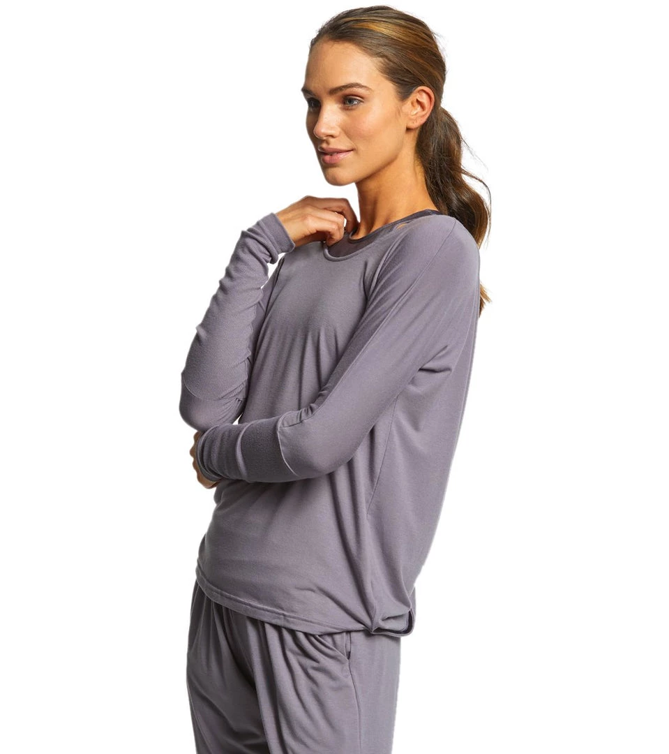 Onzie Drapey V-back Long Sleeve Coverup Graphite CLOTHING 5 Onzie Drapey V-back Long Sleeve Coverup Graphite CLOTHING