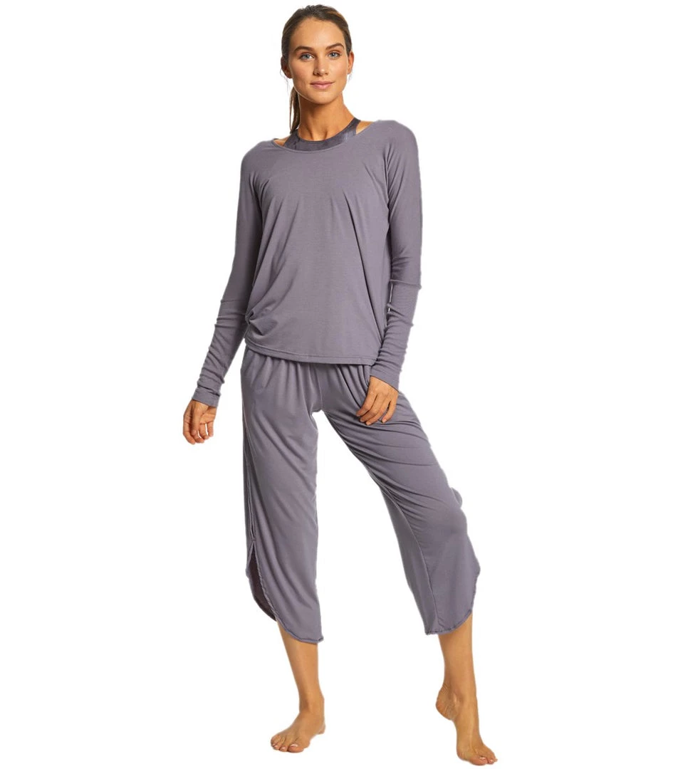 Onzie Drapey V-back Long Sleeve Coverup Graphite CLOTHING 6 Onzie Drapey V-back Long Sleeve Coverup Graphite CLOTHING