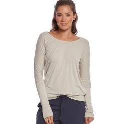 Onzie Drapey V-back Long Sleeve Coverup Taupe