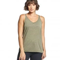 Bella + Canvas Slouchy Workout Tank Top Heather Olive CLOTHING