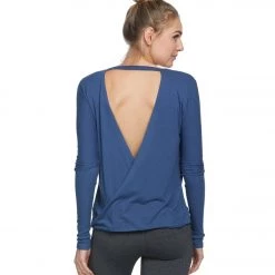 Onzie Drapey V-back Long Sleeve Coverup Pebble CLOTHING