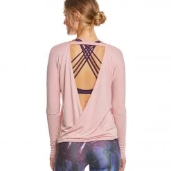 CLOTHING Onzie Drapey V-back Long Sleeve Coverup Blush