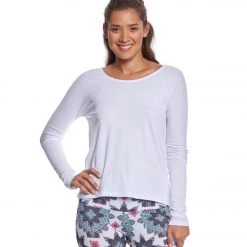 CLOTHING Onzie Drapey V-back Long Sleeve Coverup White