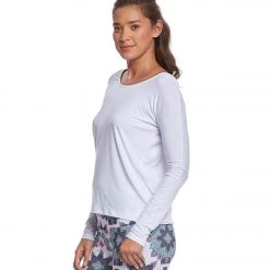 CLOTHING Onzie Drapey V-back Long Sleeve Coverup White