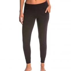 Beyond Yoga Cozy Fleece Foldover Long Sweatpant Joggers Black