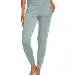 Beyond Yoga Cozy Fleece Foldover Long Sweatpant Joggers Light Sage