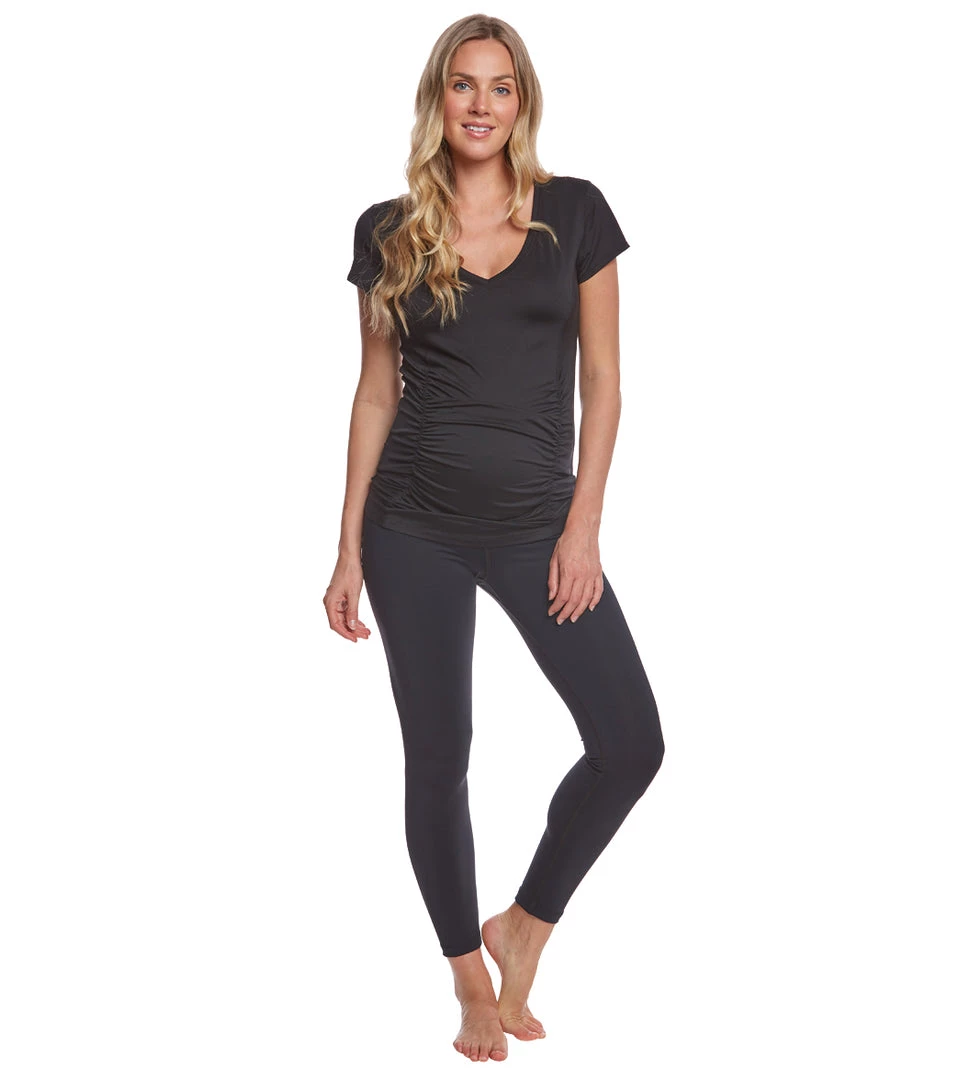 CLOTHING Beyond Yoga: Beyond The Bump Featherweight Spacedye Maternity Tee Black/White 6 CLOTHING Beyond Yoga: Beyond The Bump Featherweight Spacedye Maternity Tee Black/White