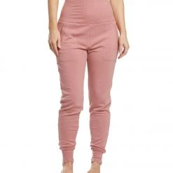CLOTHING Beyond Yoga Cozy Fleece Foldover Long Sweatpant Joggers Pink Lei