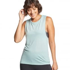 Bella + Canvas Flowy Scoop Workout Muscle Tee Dusty Blue CLOTHING