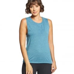 Bella + Canvas Flowy Scoop Workout Muscle Tee Heather Deep Teal CLOTHING