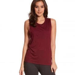 Bella + Canvas Flowy Scoop Workout Muscle Tee Maroon CLOTHING