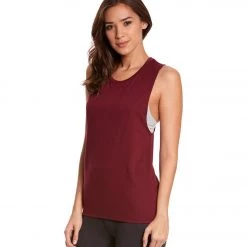 Bella + Canvas Flowy Scoop Workout Muscle Tee Maroon CLOTHING