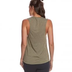 Bella + Canvas Flowy Scoop Workout Muscle Tee Heather Olive CLOTHING