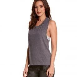 Bella + Canvas Flowy Scoop Workout Muscle Tee Asphalt Slub