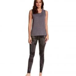 Bella + Canvas Flowy Scoop Workout Muscle Tee Asphalt Slub
