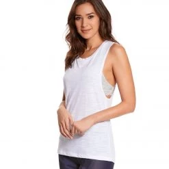 CLOTHING Bella + Canvas Flowy Scoop Workout Muscle Tee White Slub 9 CLOTHING Bella + Canvas Flowy Scoop Workout Muscle Tee White Slub