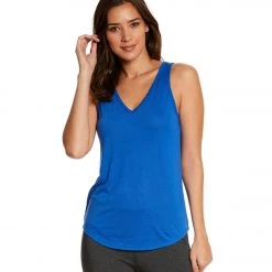 Bella + Canvas Flowy V-Neck Workout Tank Top True Royal CLOTHING