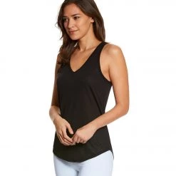 Bella + Canvas Flowy V-Neck Workout Tank Top Black