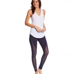 Bella + Canvas Flowy V-Neck Workout Tank Top White