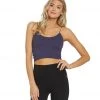 Free People Seamless Skinny Strap Crop Top Hawaiian Blue CLOTHING