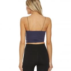 Free People Seamless Skinny Strap Crop Top Hawaiian Blue CLOTHING