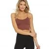 Free People Seamless Skinny Strap Crop Top Chocolate