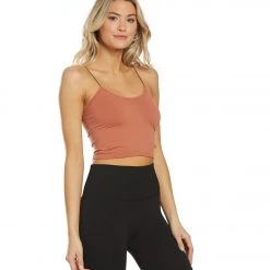 CLOTHING Free People Seamless Skinny Strap Crop Top Copper