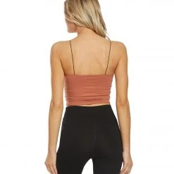 CLOTHING Free People Seamless Skinny Strap Crop Top Copper