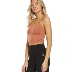 CLOTHING Free People Seamless Skinny Strap Crop Top Copper