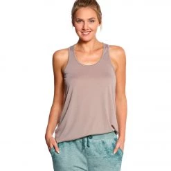 Bella + Canvas Flowy Racerback Workout Tank Top Pebble Brown CLOTHING