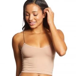 Free People Seamless Skinny Strap Crop Top Natural CLOTHING