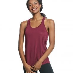Bella + Canvas Flowy Racerback Workout Tank Top Maroon CLOTHING