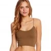 CLOTHING Free People Seamless Skinny Strap Crop Top Moss 2 CLOTHING Free People Seamless Skinny Strap Crop Top Moss