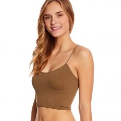 CLOTHING Free People Seamless Skinny Strap Crop Top Moss