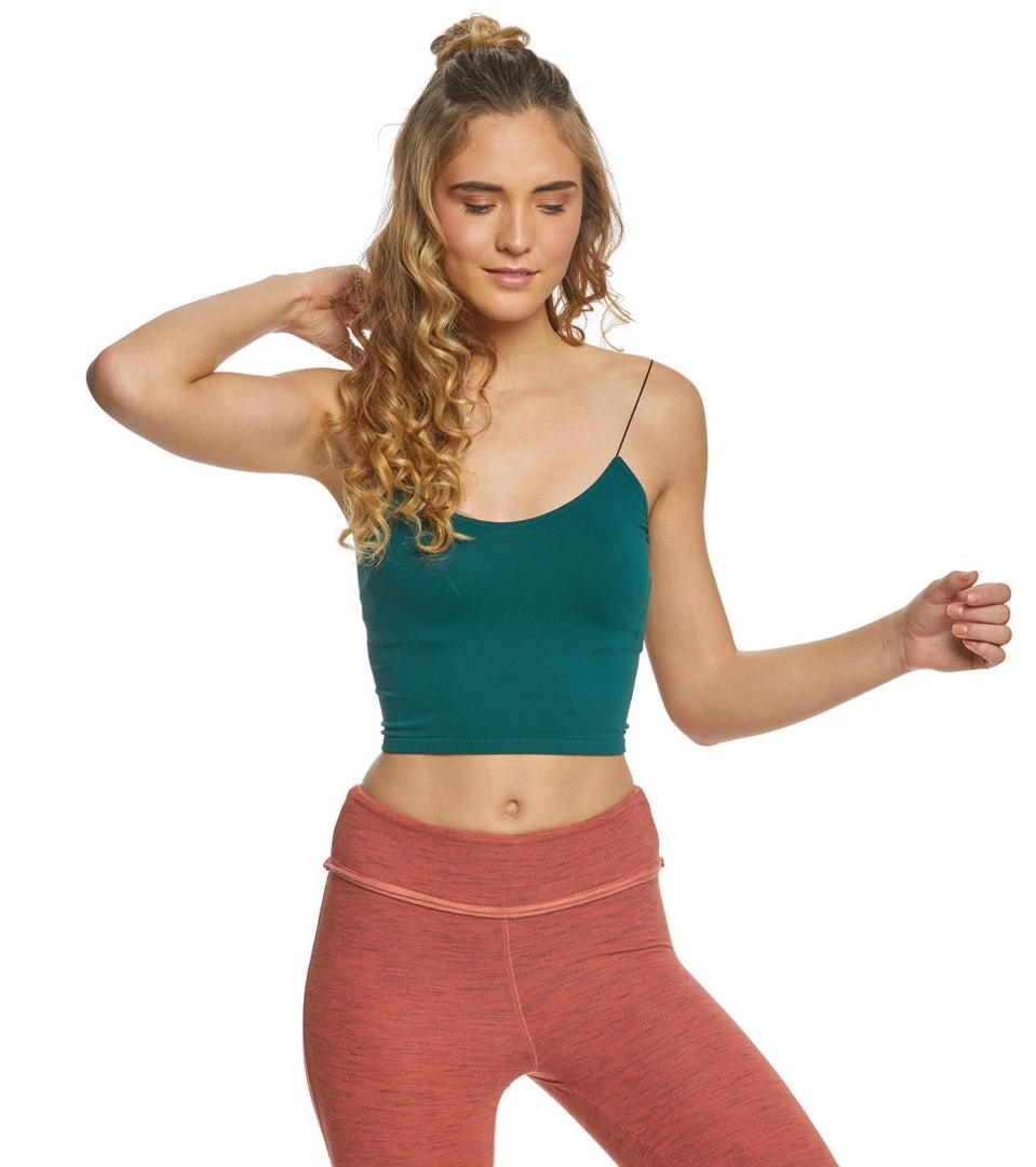 Free People Seamless Skinny Strap Crop Top Green CLOTHING 3 Free People Seamless Skinny Strap Crop Top Green CLOTHING