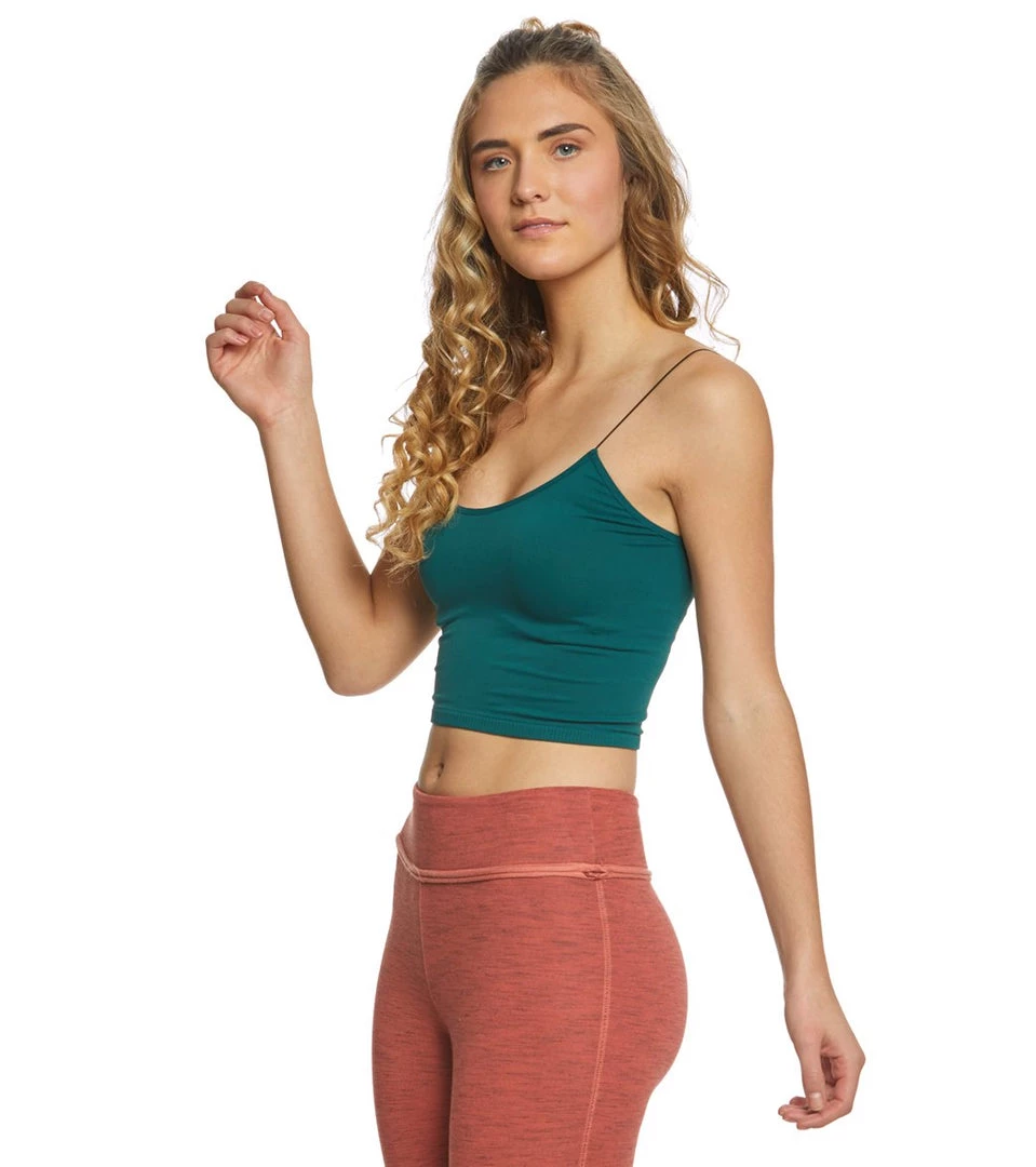 Free People Seamless Skinny Strap Crop Top Green CLOTHING 4 Free People Seamless Skinny Strap Crop Top Green CLOTHING