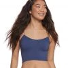 Free People Seamless Skinny Strap Crop Top Navy