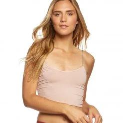 Free People Seamless Skinny Strap Crop Top Ballet CLOTHING