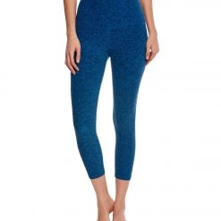Beyond Yoga Spacedye High Waisted Yoga Capris Black-Tidal Blue