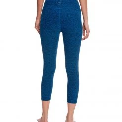 Beyond Yoga Spacedye High Waisted Yoga Capris Black-Tidal Blue