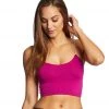 Free People Seamless Skinny Strap Crop Top Fuchsia