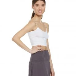 Free People Seamless Skinny Strap Crop Top White CLOTHING