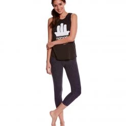 NEW ARRIVALS Beyond Yoga Spacedye High Waisted Yoga Capris Black-Steel