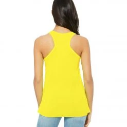 Bella + Canvas Flowy Racerback Workout Tank Top Neon Yellow CLOTHING