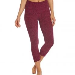 Beyond Yoga Spacedye High Waisted Yoga Capris Black-Plumberry