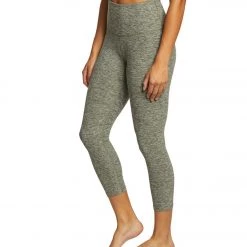 NEW ARRIVALS Beyond Yoga Spacedye High Waisted Yoga Capris Jungle Palm Rainwash